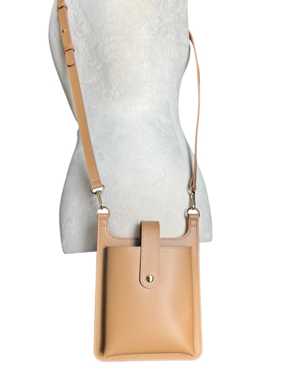 Bandolier Parker Phone Crossbody Bag in Fawn and Gold - Picture 3 of 12
